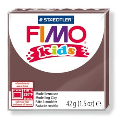 Gyurma, 42 g, égethető, FIMO "Kids", barna