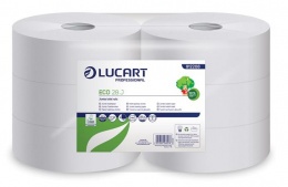 Toalettpapír, 2 rétegű, nagytekercses, 28 cm átmérő, LUCART, "Eco 28 J", fehér